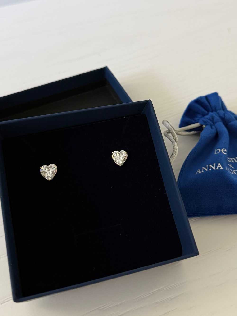 NWT ANNA ZUCKERMAN Bethenny Frankel 4 Carat Heartthrob Studs In Yellow Gold